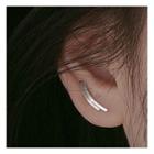 925 Sterling Silver Curve Earring 1 Pair - As Shown In Figure - One Size