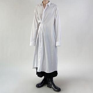 Cinch-waist Long Shirt