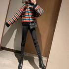 Striped Sweater / Cropped Skinny Jeans / Set