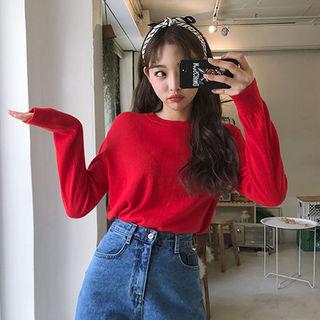 Crew-neck Light Knit Top