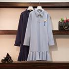 Printed Long-sleeve Polo Dress