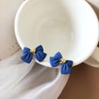 Bow Alloy Earring 1 Pair - Blue & Gold - One Size