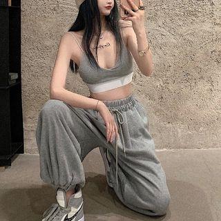 Set: Padded Bralette + Drawstring Sweatpants