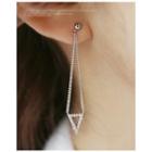 Triangle-rhinestone Drop Earrings