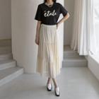 Tulle Long Tiered Skirt Light Beige - One Size