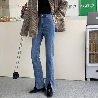 Slit-hem Bootcut Jeans
