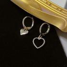 Heart Asymmetrical Alloy Dangle Earring 1 Pair - Silver - One Size