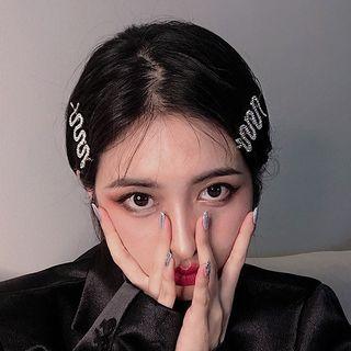 Rhinestone Snake Hair Pin 1 Pc - Silver - One Size