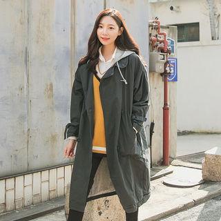 Detachable-hood Double-breasted Cotton Coat