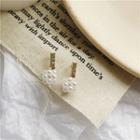 Rhinestone Faux Pearl Dangle Earring 1 Pair - Earrings - Gold & White - One Size