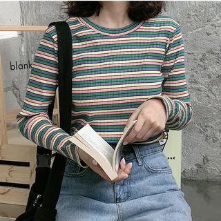 Rainbow Stripes Long-sleeve Top