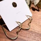 Heart Alloy Hoop Earring 1 Pair - Gold - One Size
