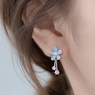 Flower Sterling Silver Fringed Earring 1 Pair - Earring - Silver - One Size