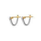 U Shape Stainless Steel Earring 1 Pc - Silver & Gold - One Size