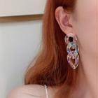 Chunky Chain Acrylic Dangle Earring 1 Pair - S925 Silver - Transparent - One Size