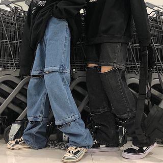 Zip Wide-leg Jeans