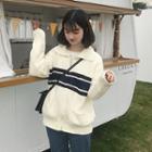 Color Block Half-zip Sweater Off-white - One Size