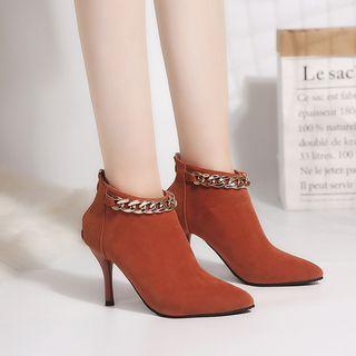 Metal Chain High-heel Ankle Boots