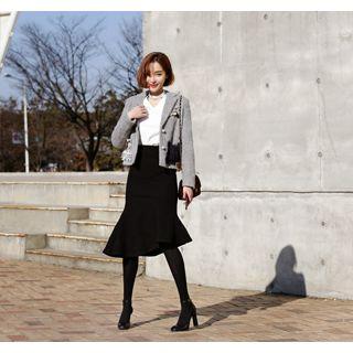 Ruffle-hem Asymmetric-hem Skirt
