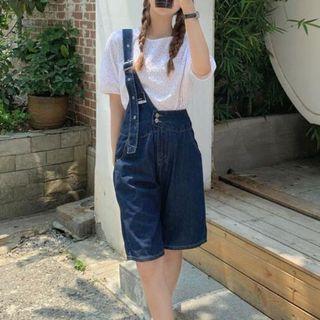 Single-strap Denim Jumper Pants / Jumper Shorts