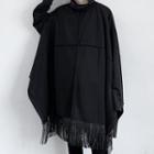 Batwing-sleeve Fringed Cape