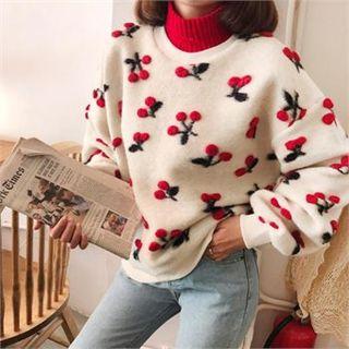 Turtle-neck Pompom-detail Top