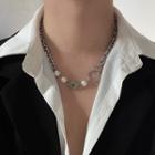 Faux Gemstone Stainless Steel Necklace
