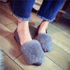 Furry Pointed Flats