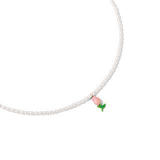 Flower Pendant Faux Pearl Choker Necklace - Gold - One Size