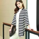 3/4-sleeve Stripe Long Zip Jacket