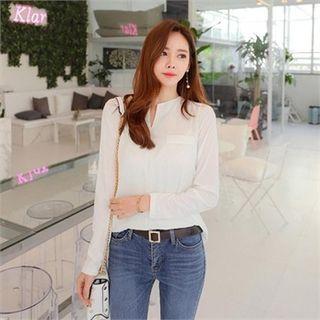 Long-sleeve Dip-back Henley
