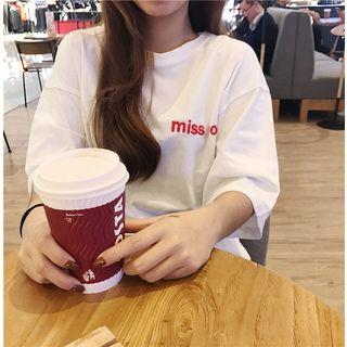 Embroidered Letter T-shirt