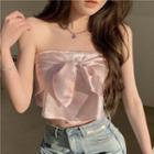 Tie-front Tube Top Pink - One Size