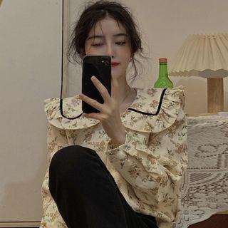 Floral Blouse Floral - Almond - One Size