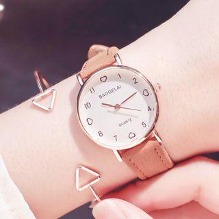 Set: Strap Watch + Triangle Accent Bangle