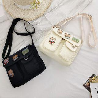 Canvas Multi-section Crossbody Bag