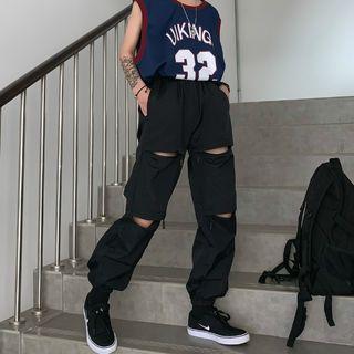Zip Cargo Harem Pants Black - One Size