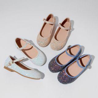 Sequined Round-toe Mary Jane Flats
