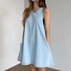 Denim A-line Tank Dress Blue - One Size