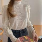 High-neck Laced Blouse