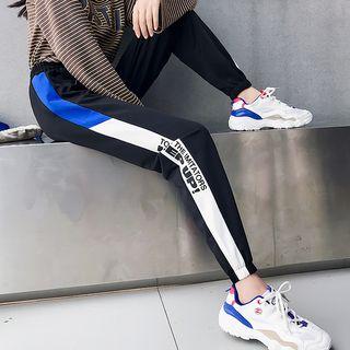 Color-panel Harem Sweatpants