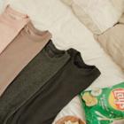 Round-neck Fleece-lined Basic T-shirt