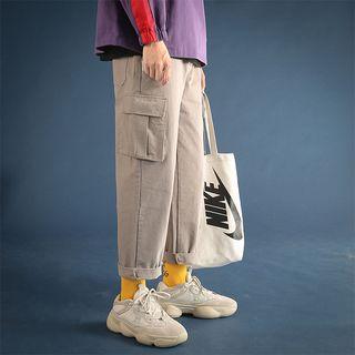 Pocket Detail Wide-leg Drawstring Pants