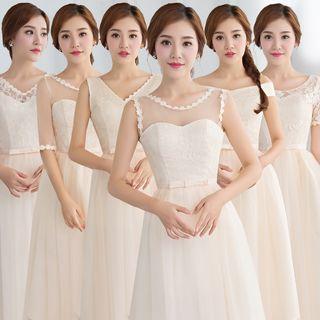 Lace Panel Bridesmaid Cocktail Dress