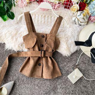 Tie Waist Corduroy Camisole Top