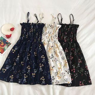 Floral Single-breasted Slim-fit Strap Skort