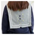 Sailor-collar Lettering Star-embroidered Top