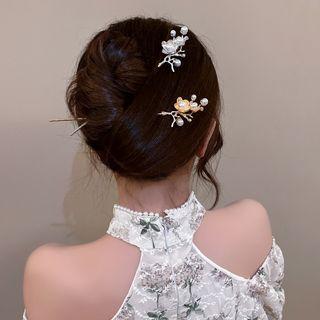 Flower Faux Pearl Alloy Hair Stick / Set