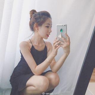 Ruffle Hem Spaghetti Strap Dress