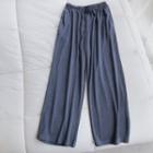 Drawstring-waist Capri Wide-leg Pants